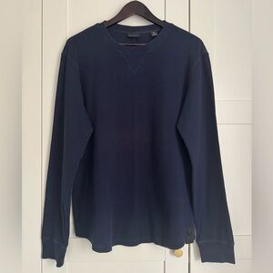 Scotch & Soda Men’s Navy Waffle Long Sleeve Shirt 100% Organic Cotton Size M